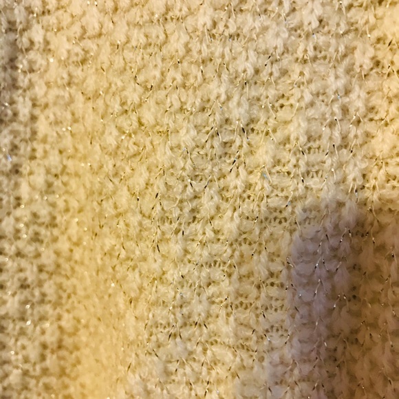 Miss Me Small Gold Ivory Cream Zip Hooded Sweater - Picture 8 of 8